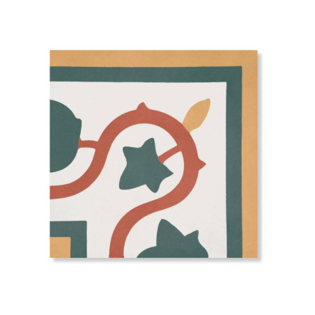 Carreau de ciment véritable angle frise Bogy 20x20x1,6 cm