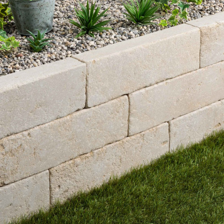 Pierre à muret Pierre d'Atlas Beige 50x15x8 cm