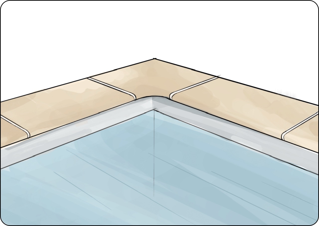 Margelles pi&egrave;ces d'angle de piscine