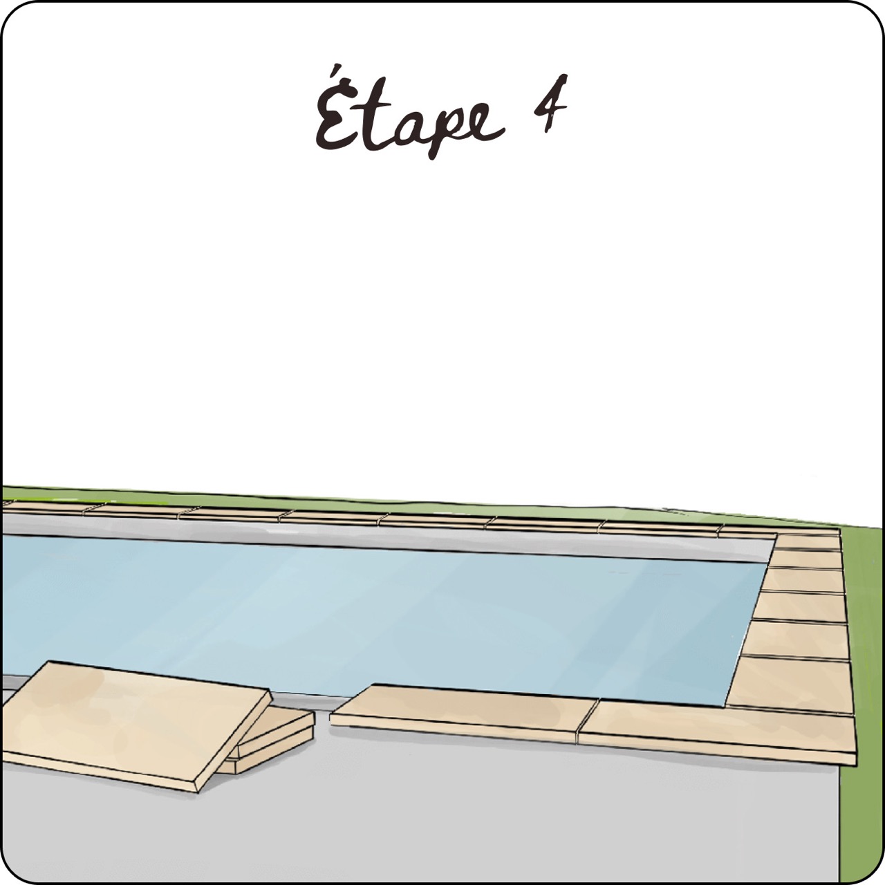 Pose &agrave; blanc margelles de piscine