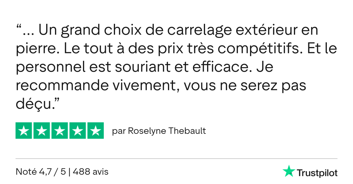 Avis client satisfait de son carrelage ext&eacute;rieur