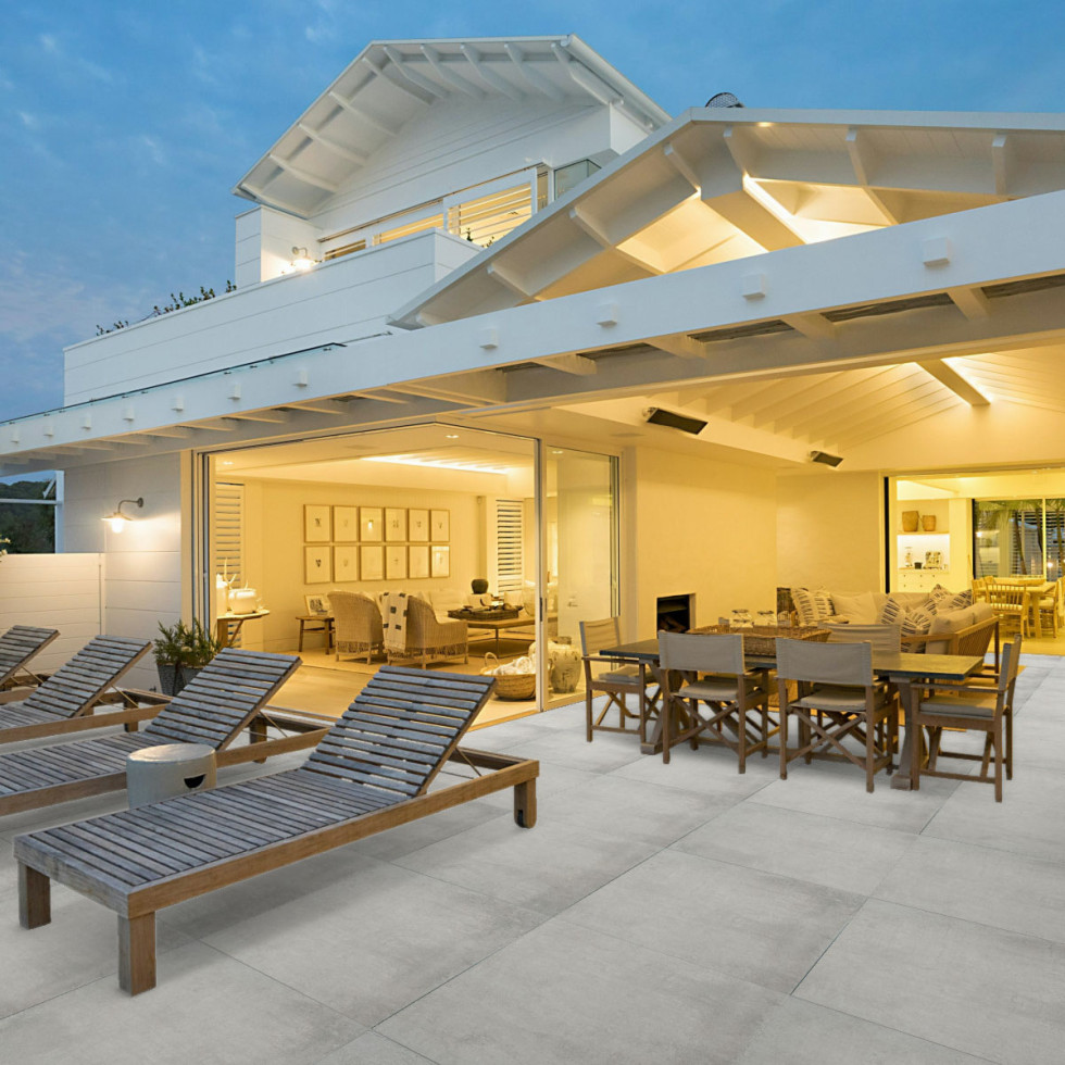 Carrelage en gr&egrave;s c&eacute;rame effet b&eacute;ton