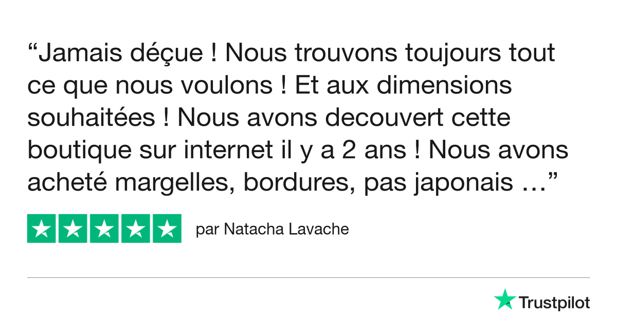 Avis client satisfait de ses zelliges
