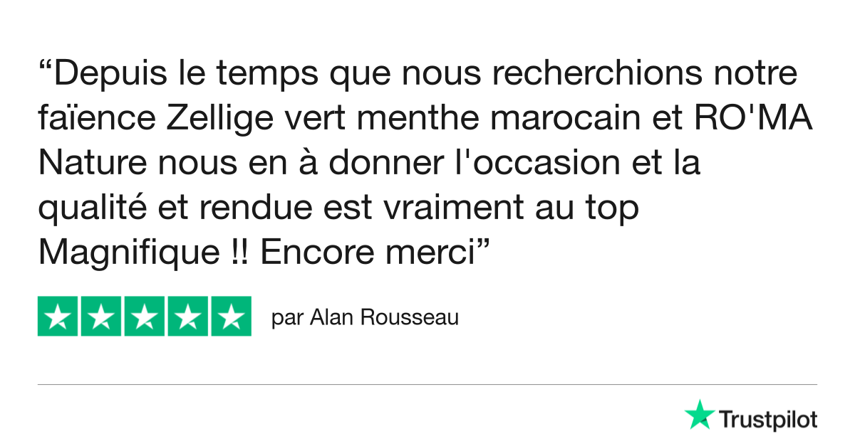 Avis client satisfait du carrelage zellige