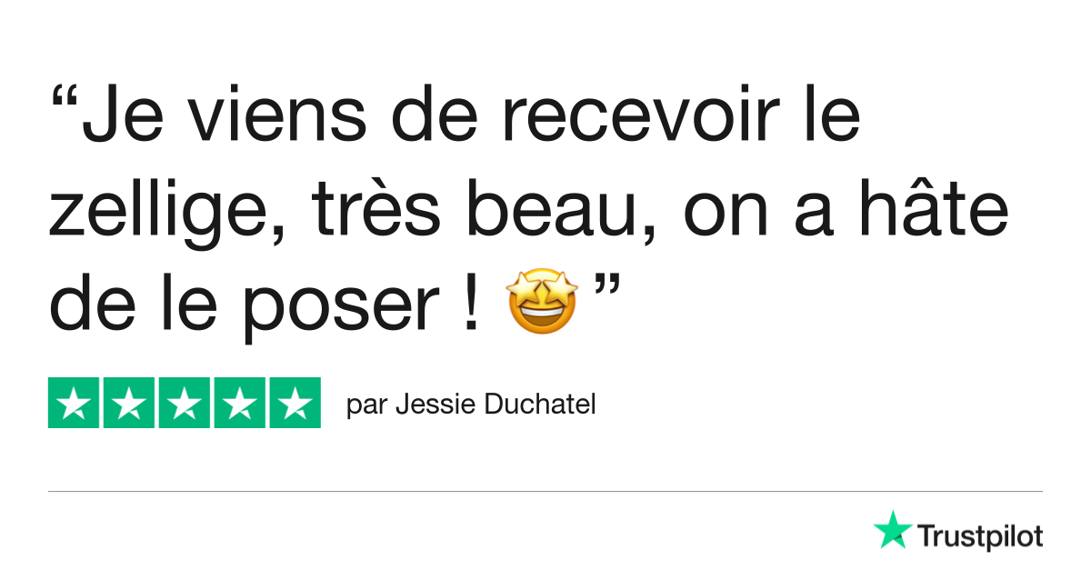 Avis client satisfait des carreaux zelliges