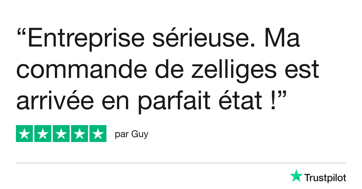 Avis client satisfait de notre zellige