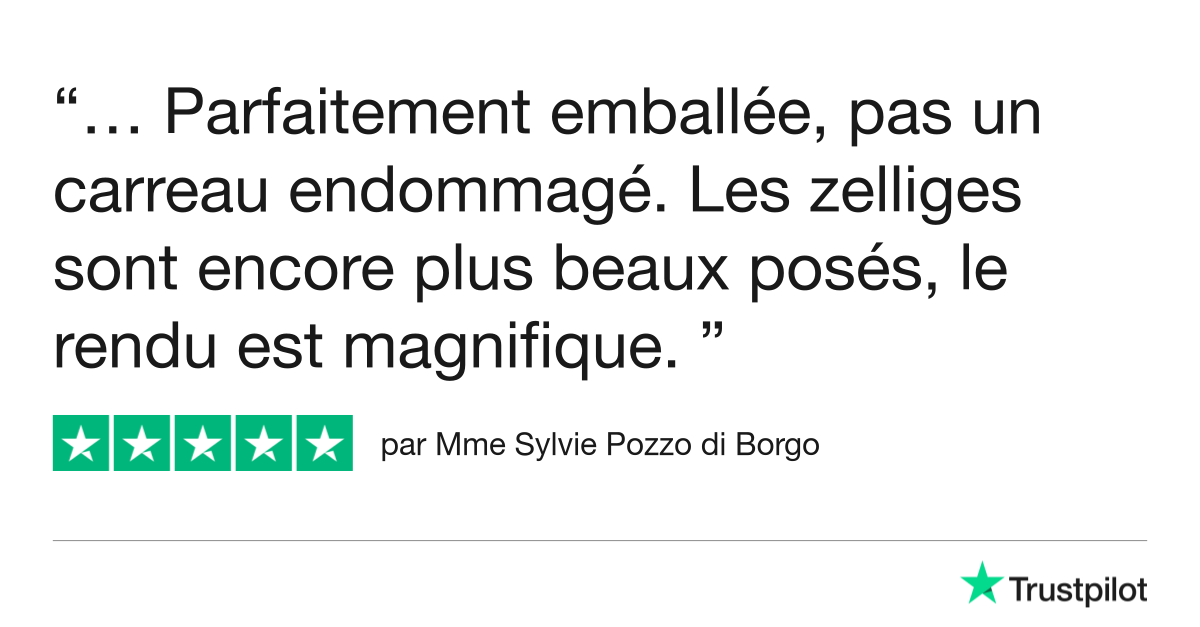 Avis client satisfait du zellige marocain