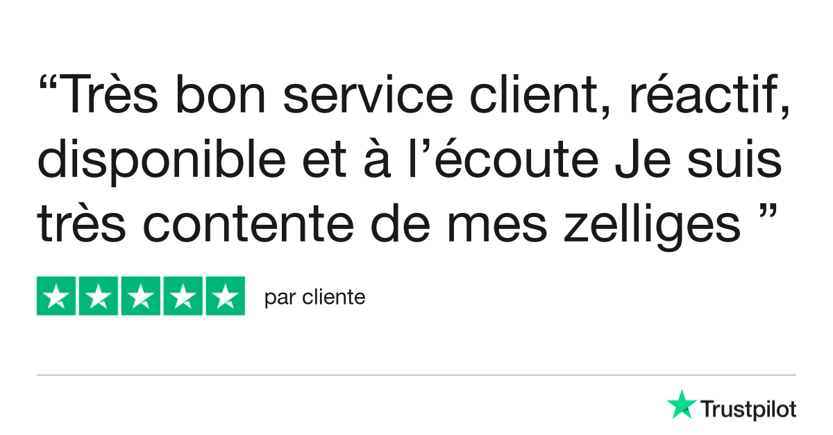 Avis client satisfait des carrelages zelliges