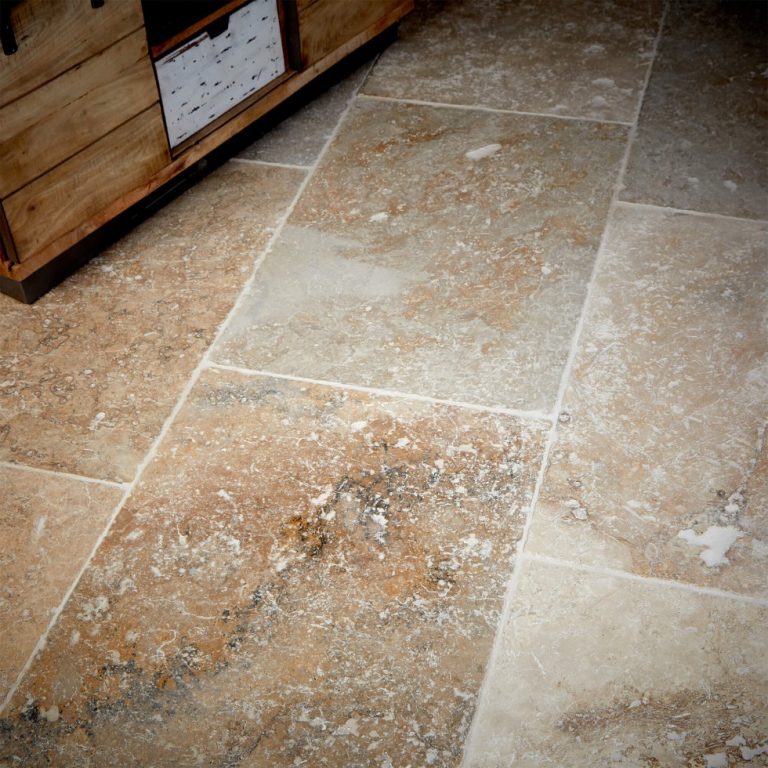 Carrelage MOSANI Pierre Naturelle Travertin Blanc Gris Clair - Neuf