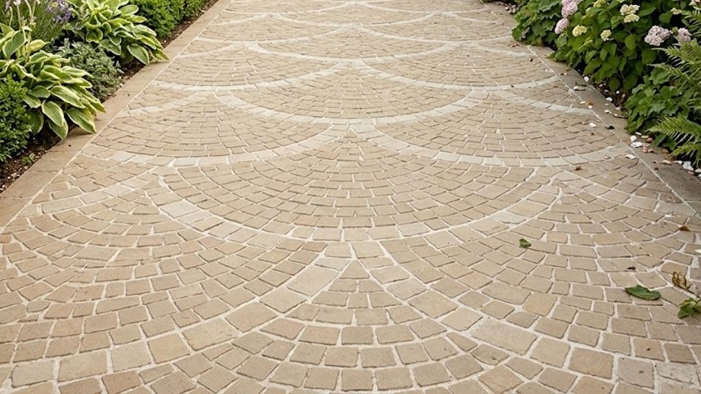 Allée en pavés en pierre