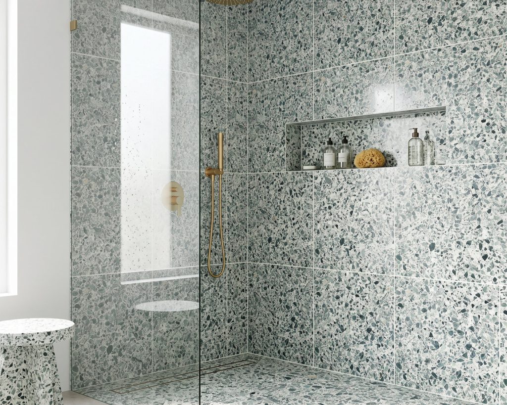 Habillage mural en terrazzo