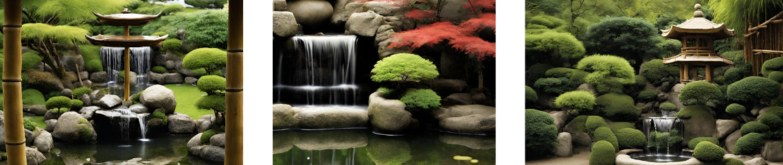 jardin japonais eau cascade
